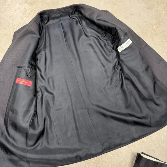 Salvatore Fazzari Ermenegildo Zegna Trofeo Suit Pinstripe Blue Wool 40 R 32x28 - Picture 6 of 13